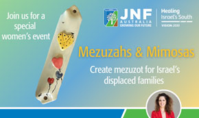 Aug-4  Sydney: JNF Mezuzahs and Mimosas